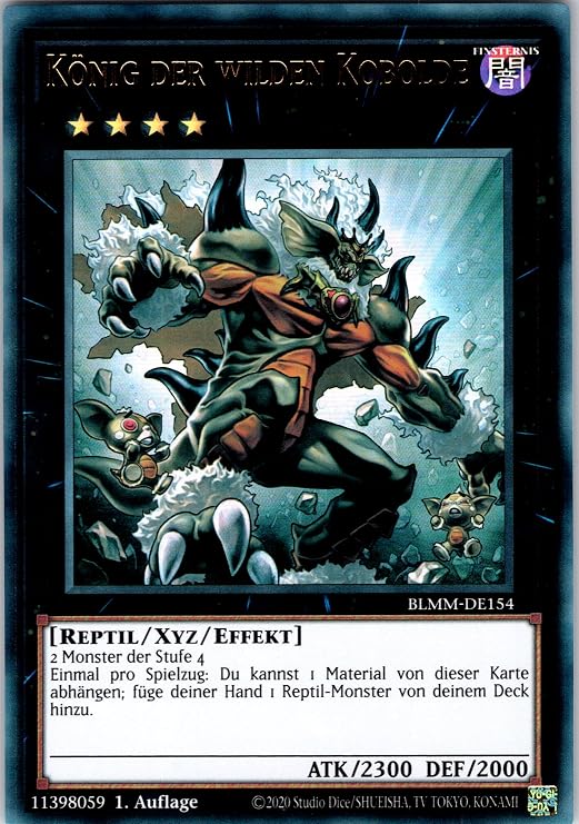 König der Wilden Kobolde - BLMM-DE154 - Ultra Rare - 1. Auflage - Deutsch - Yugioh - Battles of Legend: Monster Mayhem - mit RC-Fieldcenter