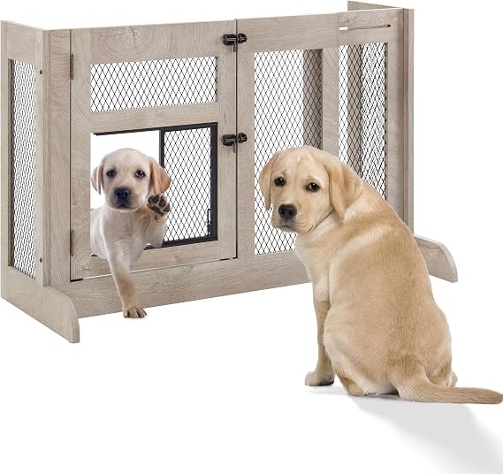 unipaws Dog Gate with Small Door to Separate Puppy and Large Dogs