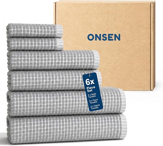 ONSEN Sculpted Terry Towel Set - Grey Fog