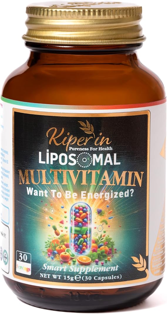 Kiperin Lipozomal Multivitamin Akıllı Takviye | Klinik Olarak Kanıtlanmış | 13 Vitamin & 6 Mineral - Yüksek Emilim: A, C, D3, E, B, K, Biotin, Çinko, Demir. | Enerji, Bağışıklık, Cilt, Saç | 30 Kapsül