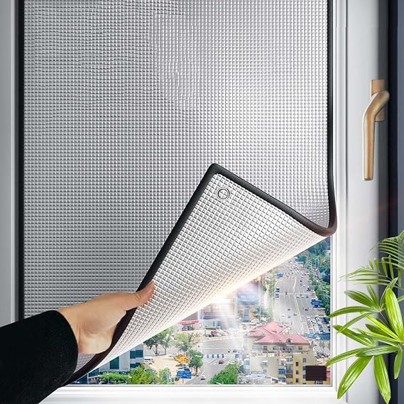 Window Film Privacy Film for Glass Windows,Heat Reflective Window Film,8mm Aluminium Foil Blackout Window Tinting Film,Heat Control Shield,Window Film Sun Blocker,No Glue,WxH-30x100cm(12x3in)