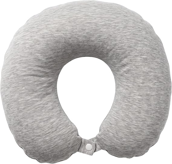 Continental Bedding U-Shaped Travel Neck Pillow, 13 x 11 Inch, Soft Plush Down Fill, Removable 80% Viscose Derived from Bamboo 20% Polyester Cover, Travel Case