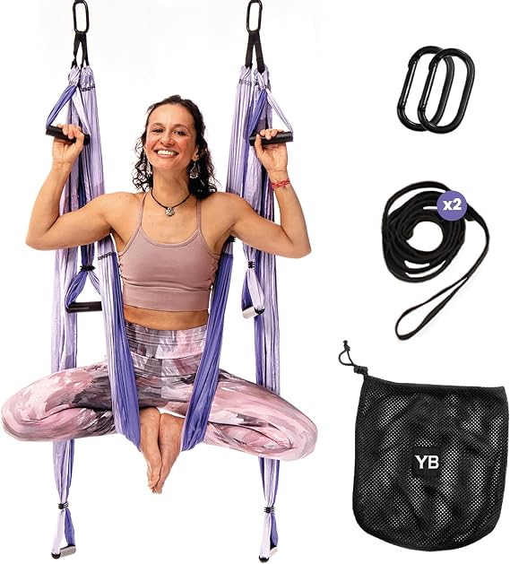 Yoga Trapeze Swing Set for Back Pain Relief & Inversion Therapy