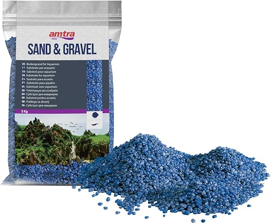 Amtra Blue Ceramized Quartz - Fine Quartz Aquarium Sand for Freshwater or Saltwater 2-3mm Grit 5kg Quantity