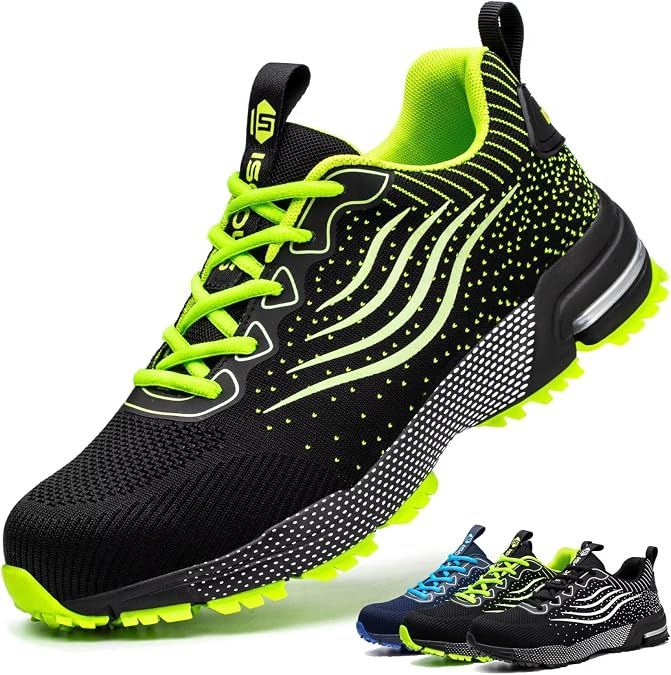 ISOOUS Steel Toe Shoes for Men Women Lightweight Safety Shoes Comfortable
