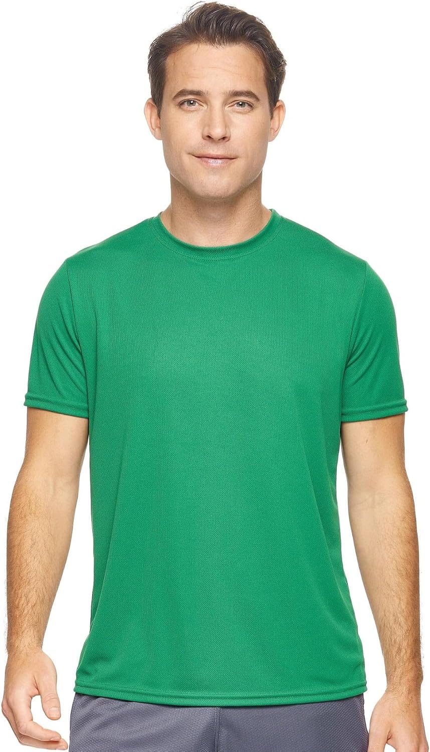 Expert Brand USA-Made Mens Oxymesh Crewneck Short Sleeve Active T-Shirt for Sports Hiking Running Gym