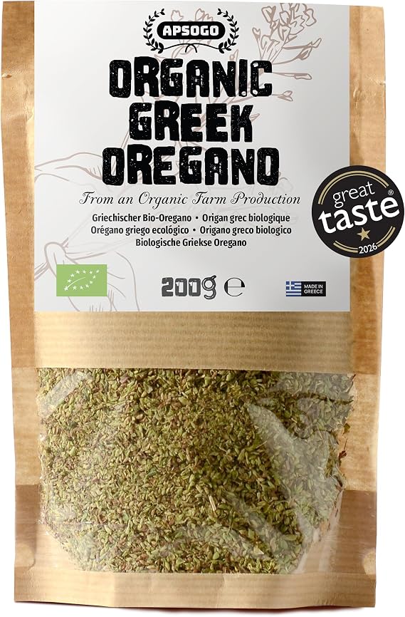 Apsogo Organic Greek Oregano - Sun-Dried Mountain Herb, 200g