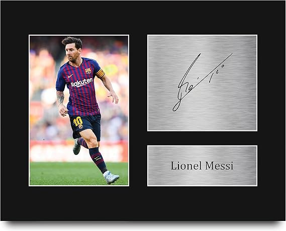 HWC Trading Lionel Messi Gifts USL Printed Signed Autograph Picture for Soccer Fans and Supporters - US Letter Size