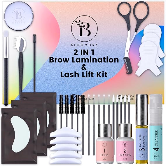 Brow Lamination Kit, Lash Lift, at Home 2-in-1 Eyelash and Eyebrow Perm