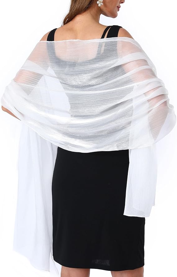 Chiffon Shawls and Wraps for Women, Elegant Sheer Shawls for Formal Evening, Soft Wedding Brides Scarf