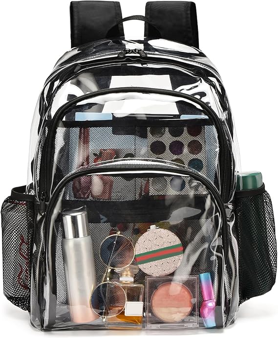 Clear Backpack, Clear Bag Large Clear Backpack Heavy Duty PVC Transparent Bag for Stadium,Work
