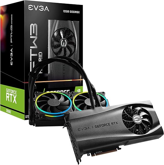 EVGA GeForce RTX 3080 12GB FTW3 Ultra Hybrid Gaming, 12G-P5-4878-KL, GDDR6X, ARGB LED, Metal Backplate, LHR
