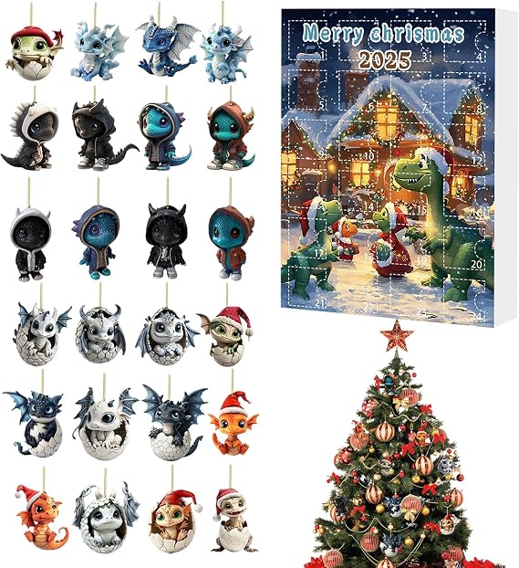 Christmas Pendant Countdown Calendar 24-Pendant Dragon Countdown Calendar