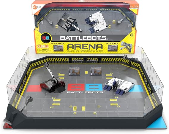 HEXBUG BattleBots Arena Bite Force & Blacksmith, Remote Control Robot Toys for Kids with Over 20 Pieces, STEM Toys for Boys & Girls Ages 8 & Up, Batteries Included