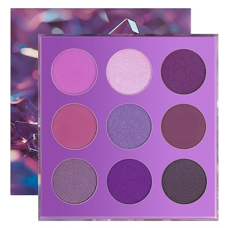 docolor Eyeshadow Palette Purple Gemstone Make Up Palette Vegan Formula 9 Colours Highly Pigmented Matte Shimmering Nude Smoky Glitter Cream Durable Waterproof