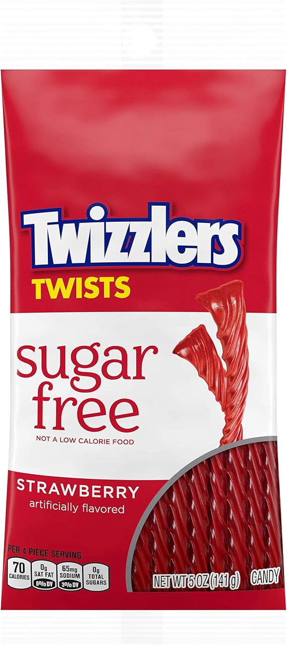 Twizzlers Twists Sugar Free Strawberry Licorice Candy, 5 Ounce