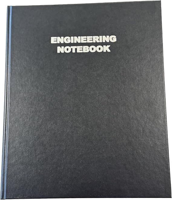 Engineering Notebook - 2001HC Black Hardcover, 200 Pages, Recycled Paper, Lay-Flat Design