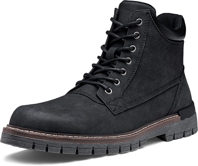 Jousen Mens Chukka Boots Lace-Up Side Zipper Ankle Support Boots for Men