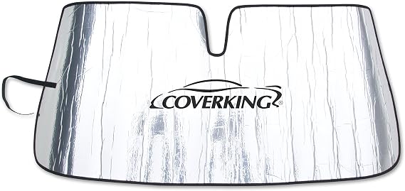 Coverking Custom Windshield Sunshade for Select Cadillac DeVille Models - Reflective Mylar Foam (Silver)