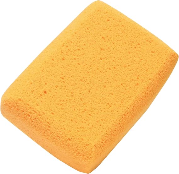 M-D Building Grout Sponge, Tile Cleaning Tool, Orange/Yellow, 5in x 7-1/2in