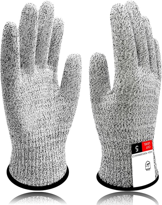 Safety Cut Resistant Gloves, Food Grade Protection Kitchen Glove | Level 5 Cut Proof Gloves for Mandolin Slicing, Meat Cutting, Wood Carving, Size S-M-L-XL, 1 Pair