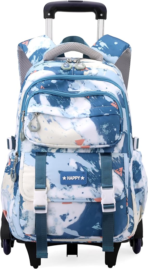 Kids Rolling Backpack for Girls School Backpack with Wheels for Boys Wheeled Trolley Bookbag for Primary Student