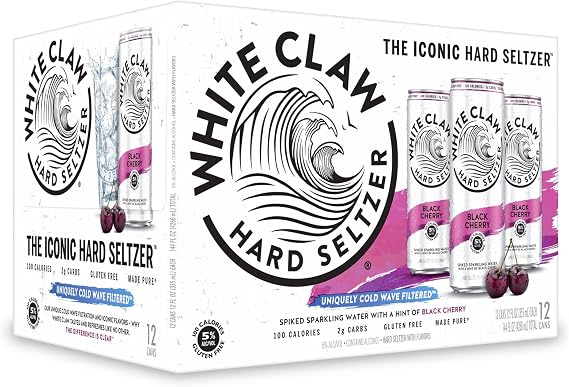 White Claw Seltzer Works, Seltzer Hard Black Cherry, 12pk, 12 Fl Oz Cans