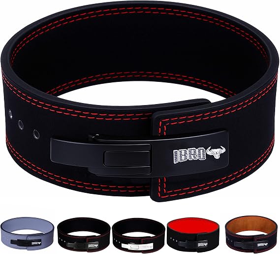 IBRO Powerlifting Lever Gym Belt Power 8MM, 10MM or 13MM Extreme Heavy Duty Genuine Leather Belts - Squats Deadlifts Bodybuilding Weight Lifting IPF Power Lifting Strongman for Men