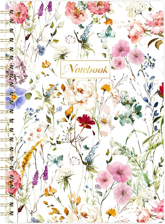 Spiral Notebook - Notebooks with Back Pocket, 5.7" x 8.2", Journal Notebook
