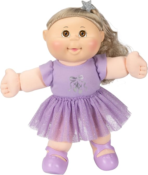 Cabbage Patch Kids Costume Kid, Ballerina Girl, 14 Inch CPK Doll with Removable Fashion and Accessories - Lavender Sparkly Tutu, Ballet Shoes, Brown Eyes & Blonde Hair - Grow Your Cabbage Patch