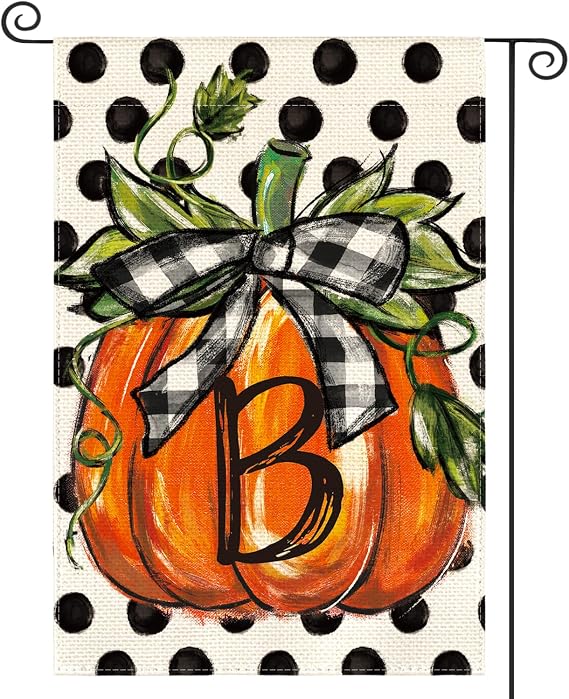 AVOIN colorlife Fall Monogram Letter B Garden Flag 12x18 Inch for Outside