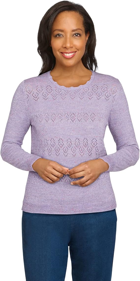 Alfred Dunner Pullover Sweater with Shimmer