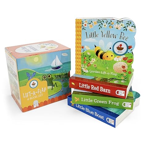 Nature Friends Lift-a-Flap Boxed Set 4-Pack: Little Red Barn, Little Blue Boat, Little Green Frog, and Little Yellow Bee (Chunky Lift a Flap)