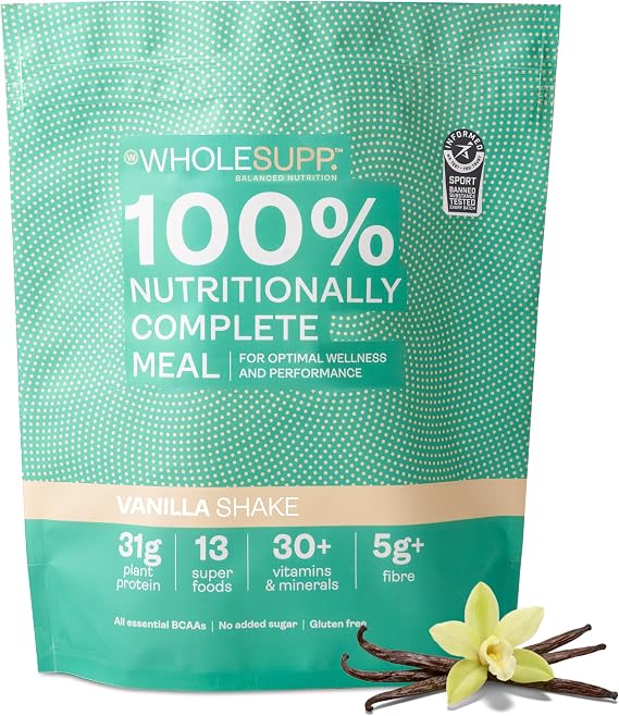 Whole Supp Vegan Meal Replacement Shake Vanilla, 31g Plant Protein 1.5kg