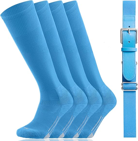 Youper Youth Baseball/Softball Belt & Socks Combo Set (2 Pairs of Socks & 1 Belt)