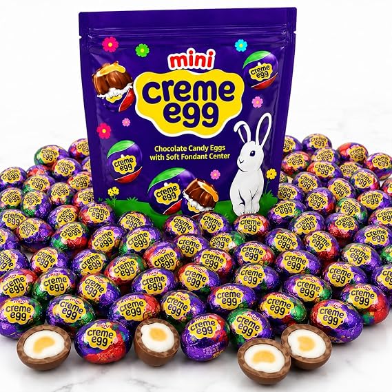 Cudbur,yMilk Chocolate Creme Mini Eggs Candy 45 pcs (5 Bags of 2.8 oz) Chocolate Candy Eggs with Soft Fondant Center