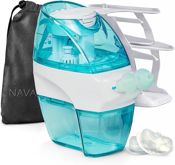 NAVAGE Deluxe Bundle: Nose Cleaner, 30 SaltPods, Caddy, Black Bag