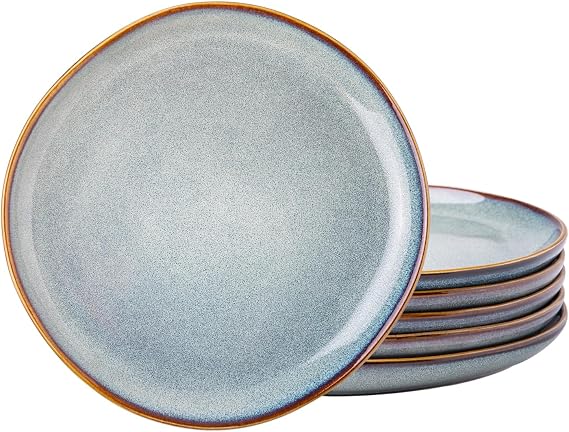 AmorArc Ceramic Dinner Plates Set of 6, 10.5 Inch Stoneware Plates Set