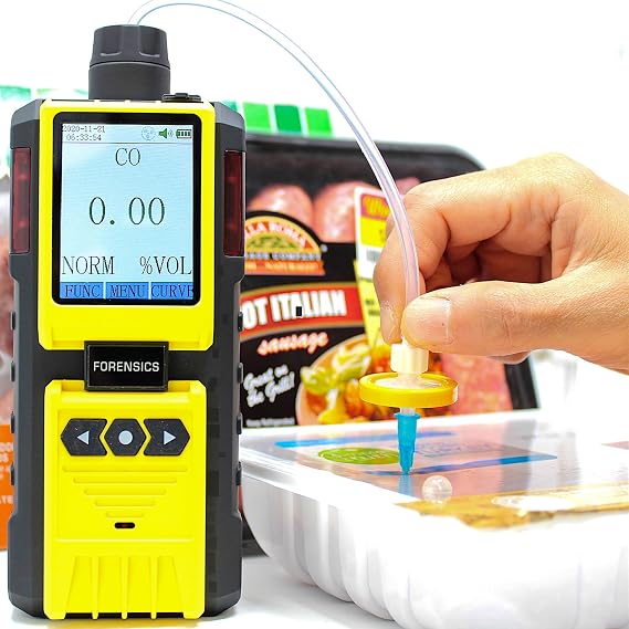 CO Analyzer for Headspace Analysis by Forensics | Meat, Poultry and Fish | USB Recharge | Computer Data Logging | USA NIST Traceable Calibration | 0.01-1% CO |