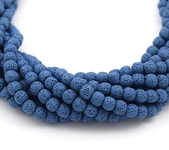 | Blue Round 14mm Lava Beads for Jewelry Making | Semi Precious Stone | Dragon Stone | Gemstone Beads | Natural Beads for Bracelets and Bracelet Making