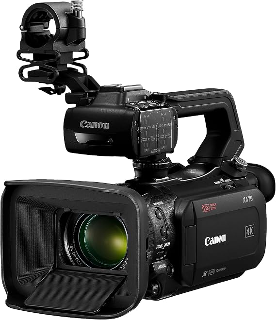Canon XA75 Professional Camcorder, 4K UHD Video to Shoot, Record, Stream, 15x Optical Zoom Lens, 3G SDI & XLR Terminal, Black | 4K UHD Video to Shoot, 15x Optical Zoom Lens, 3G SDI, XLR Terminal