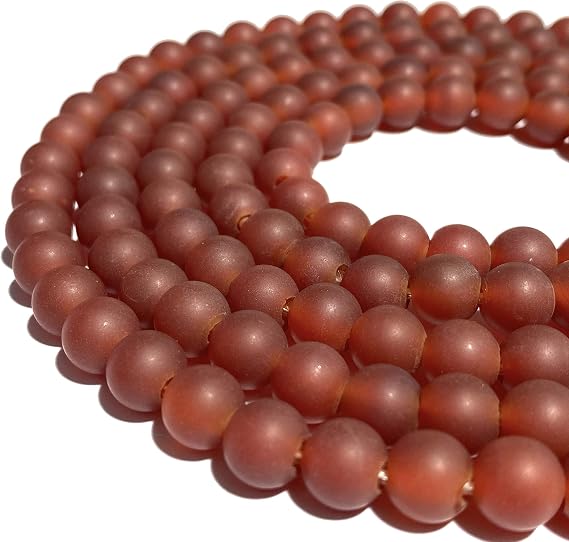 ABCGEMS (2mm Large Hole, Matte, Non-Waxed) Madagascan Cranberry Carnelian Beads (Consistent Hole Size Perfect for Using Thicker Cords or Wires, Such as Leather, Suede) Smooth Round Tiny 6mm