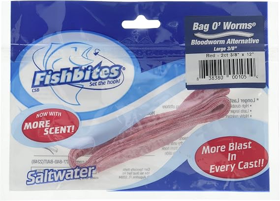 Fishbites Bag O' Worms Bloodworm - Longer Lasting