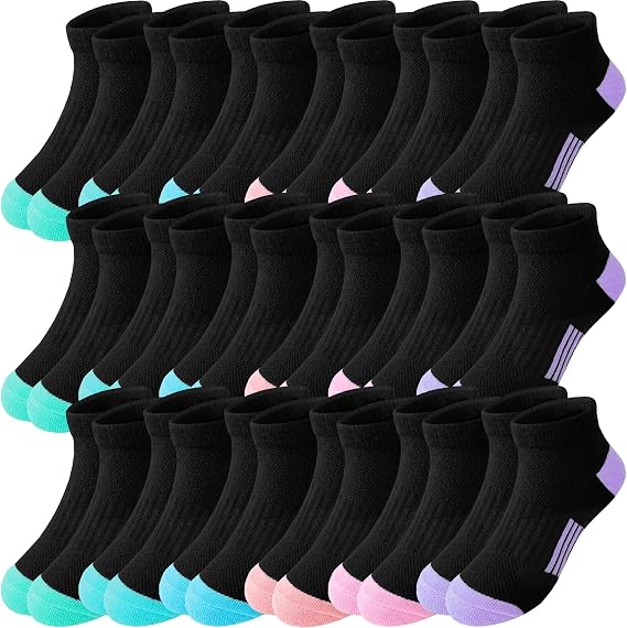 Bemeol Girls Socks 18 Pairs Ankle Socks for Girls Soft Athletic Low Cut Sock for Kids