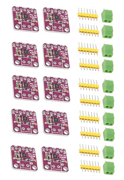 10Pcs MAX98357 I2S Audio Amplifier Module, Audio Amplifiers, Filterless Class D Amplifier, Compatible with ESP32 Raspberry Pi