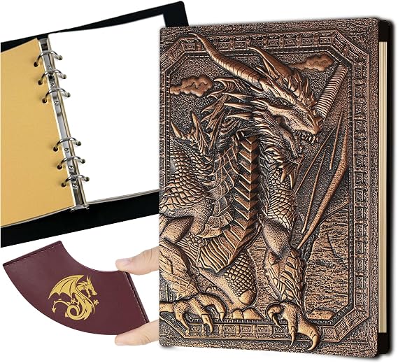 DND Dragon Journal Notebook,Unique 400 Page Book with 3D Embossed