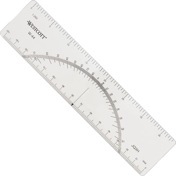 Westcott Protractor Ruler, 6", Transparent (W-44)