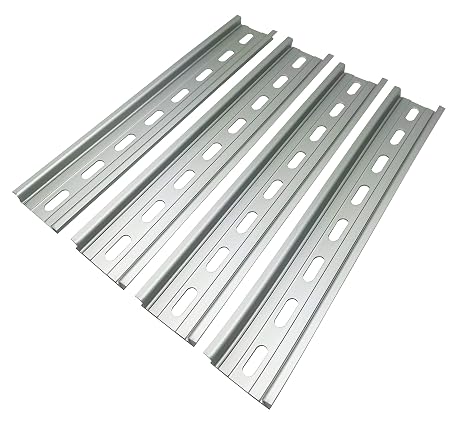 Electrodepot 4 Pieces DIN Rail Slotted Aluminum 8" Inches Long 35mm Width