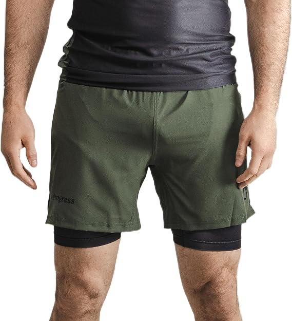 Progress Jiu Jitsu Academy BJJ Board Shorts | Durable 4-Way Stretch Mens Training Shorts for Brazilian Jiu Jitsu, MMA, Muay Thai & Grappling | Lightweight No-Gi Gym Shorts