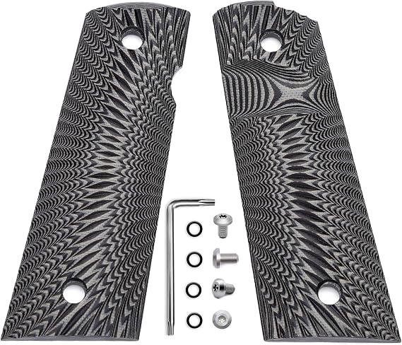 Guuun G10 Grips for Full Size 1911 Magwell Grip Ambi Safety Cut Sunburst Texture